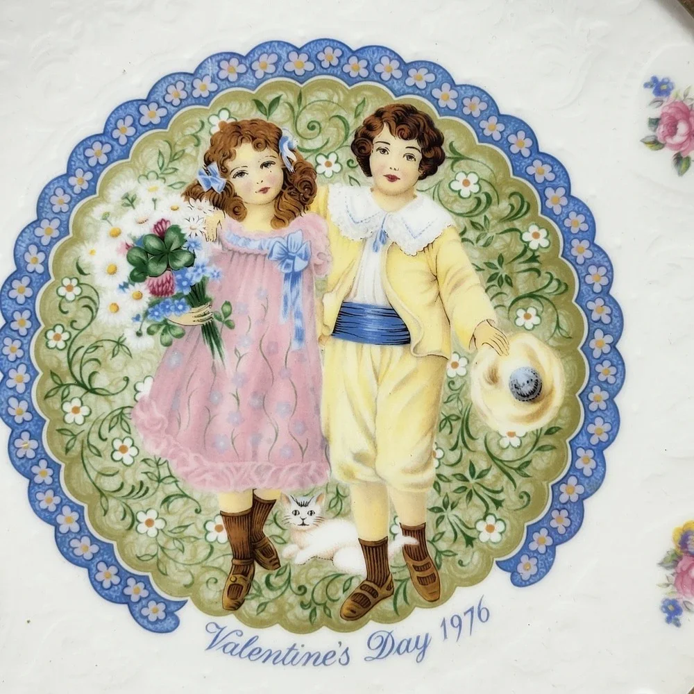 Royal Doulton Valentine's Day 1976 Collector Plate Framed Bone China England